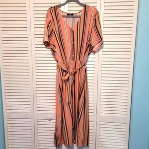 Striped button down dress